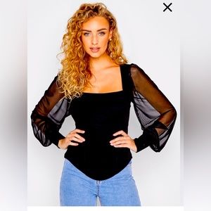 NWT sized 16 Long Tall Sally Black corset top